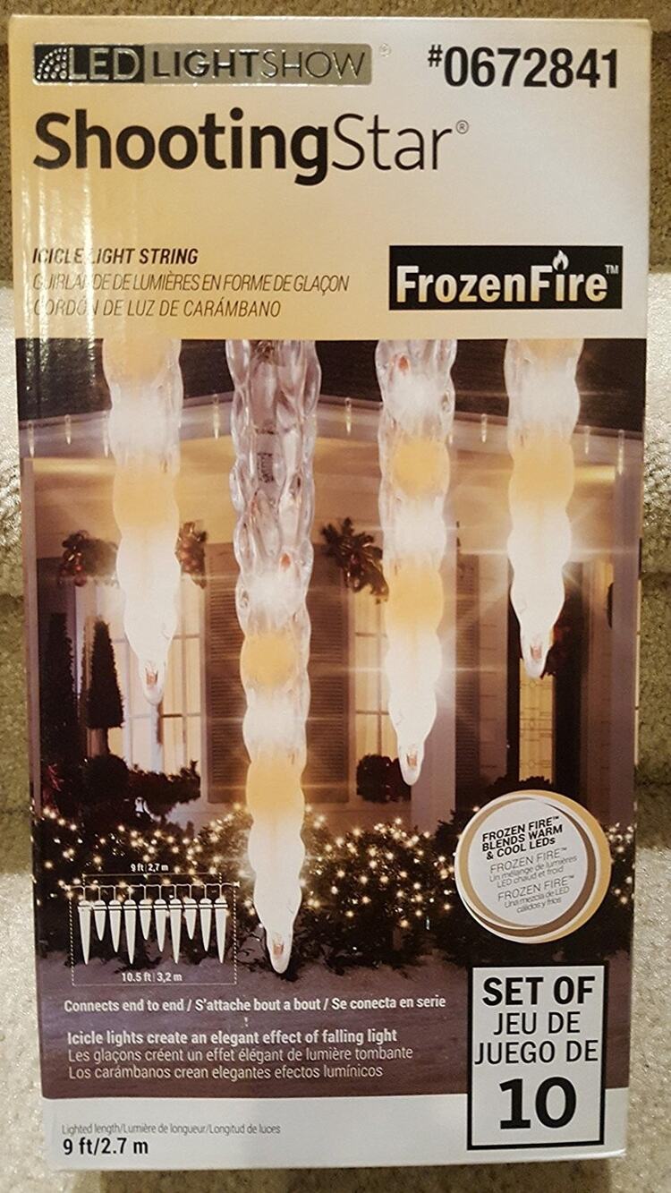 Gemmy LightShow Shooting Star LED Icicle Lights 10 Count Icicle Christmas Light